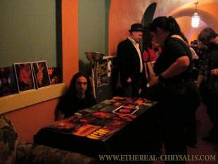 Syl Disjonk giving away prints at H.P. Lovecraft Film Festival